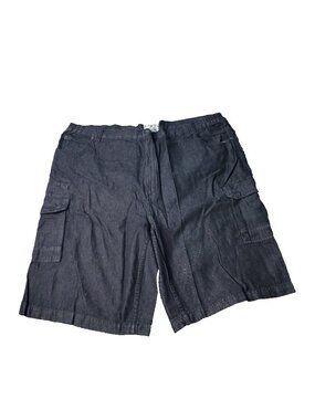 Liberty Blues Cargo Jean Shorts Mens 48 Big Tall Black Denim Elastic y2K Jorts